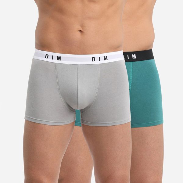 DIM DIM BOXER ORIGINAL 2x - Men's boxer briefs 2 pcs - green - gray