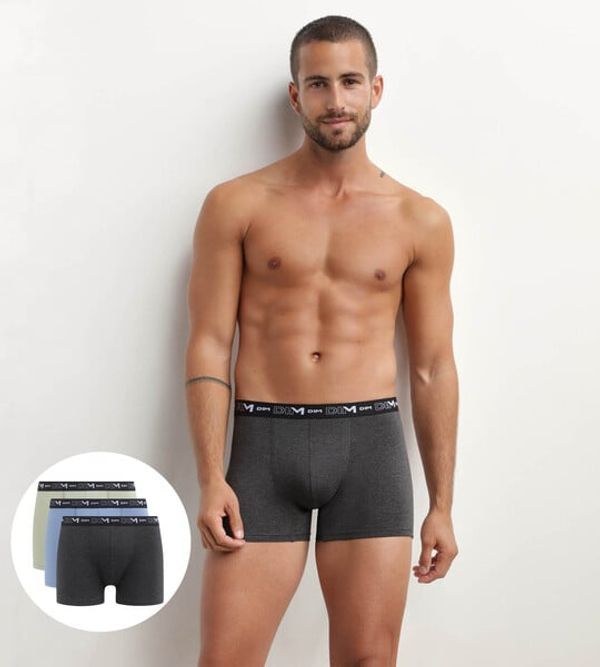 DIM DIM COTTON STRETCH BOXER 3x - Men's boxer briefs 3 pcs - gray - light blue