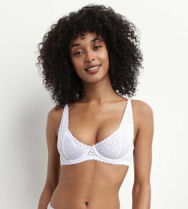 DIM DIM DAILY DENTELLE UNDERWIRE BRA - Women's lace bra - white