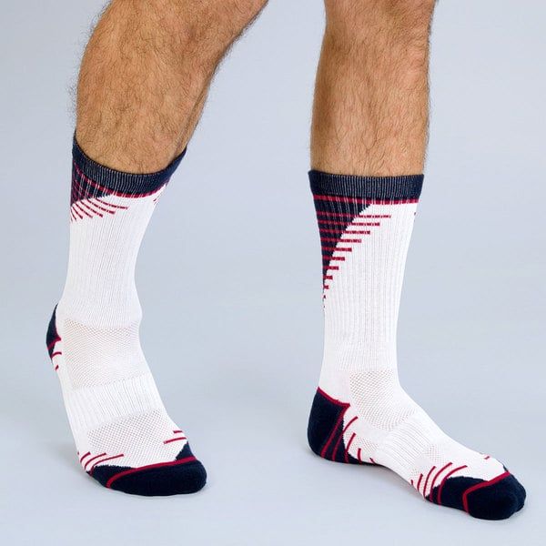 DIM SPORT DIM SPORT CREW SOCKS MEDIUM IMPACT 2x - Men's sports socks - white - red - blue