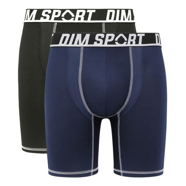 DIM SPORT DIM SPORT LONG BOXER 2x - Men's Sports Boxer Shorts 2 pcs - Black - Blue