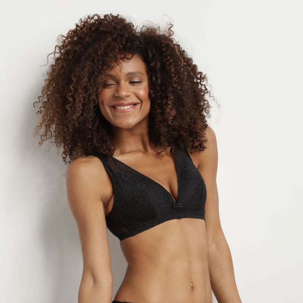 DIM DIM SUBLIM TRIANGLE BRA - Women's lace bra without bones - black