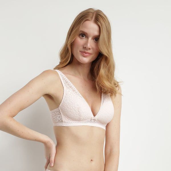 DIM DIM SUBLIM TRIANGLE BRA - Women's lace bra without bones - light pink