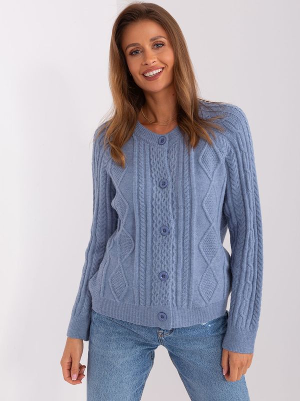 Fashionhunters Dirty blue sweater with buttons