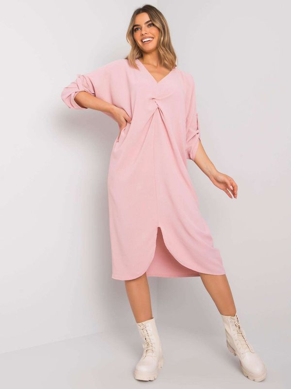 Fashionhunters Dirty Pink Loose Dress by Dorsey