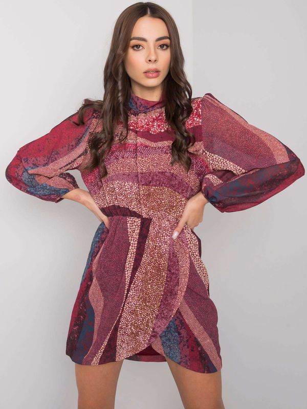 Italy Moda Dress-DHJ-SK-15265.90-burgundy