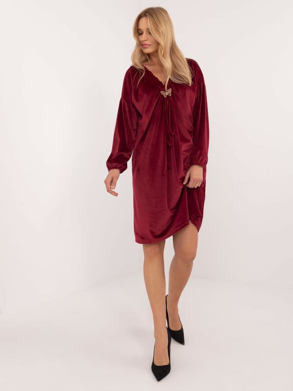 Italy Moda Dress-DHJ-SK-19890.86P-burgundy