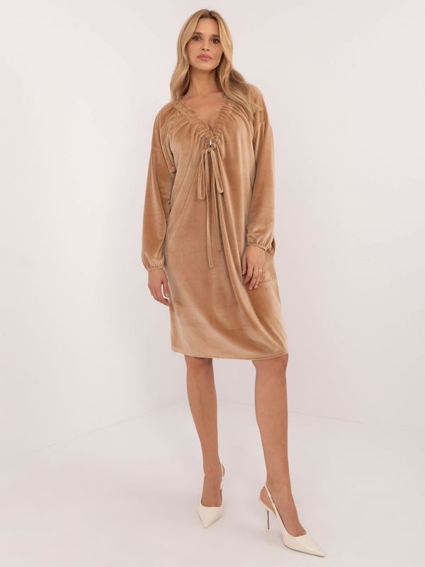 Italy Moda Dress-DHJ-SK-19890.86P-camel
