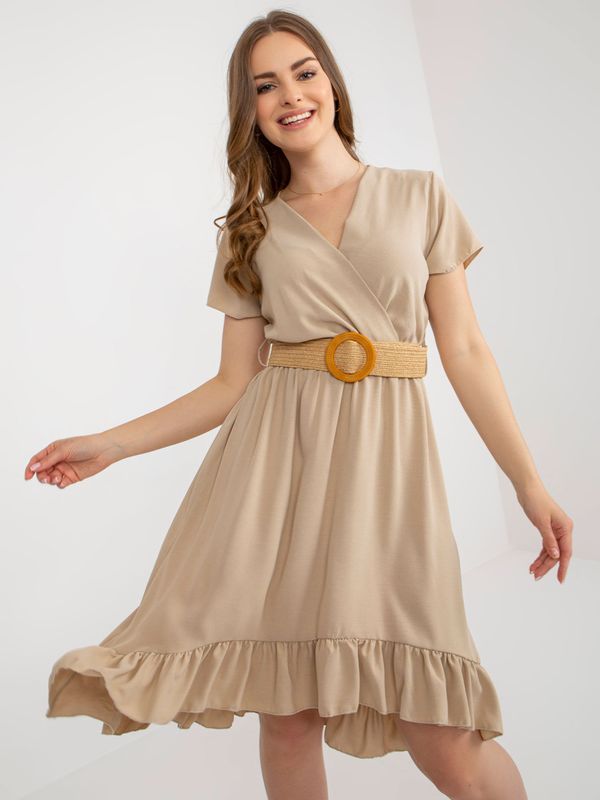 Italy Moda Dress-DHJ-SK-8358.19-beige