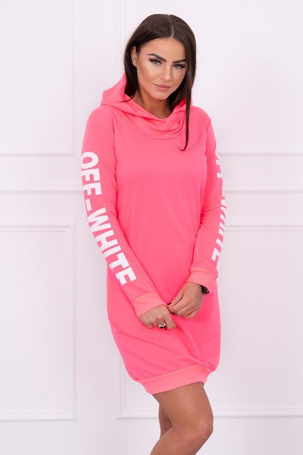 Kesi Dress Off White pink neon