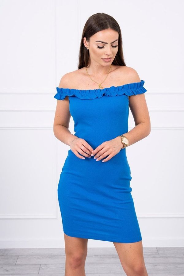 Kesi Dress on shoulders with pleats purple-blue