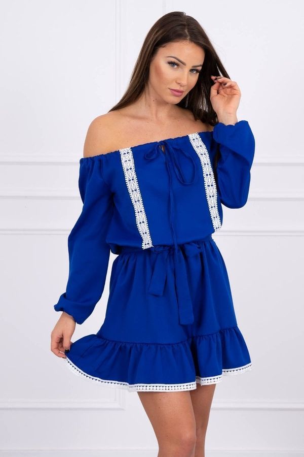 Kesi Dress on the shoulders and lace purple-blue