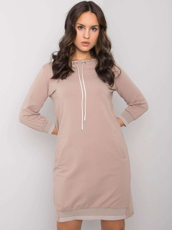 RUE PARIS Dress-RV-SK-7355.93-dark beige