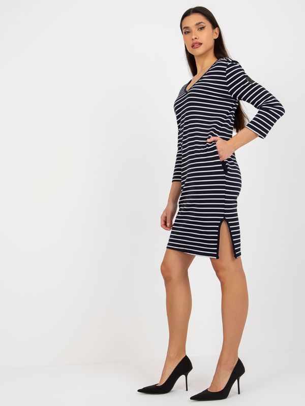 Och Bella Dress-TW-SK-BL-1010.74-white-navy blue