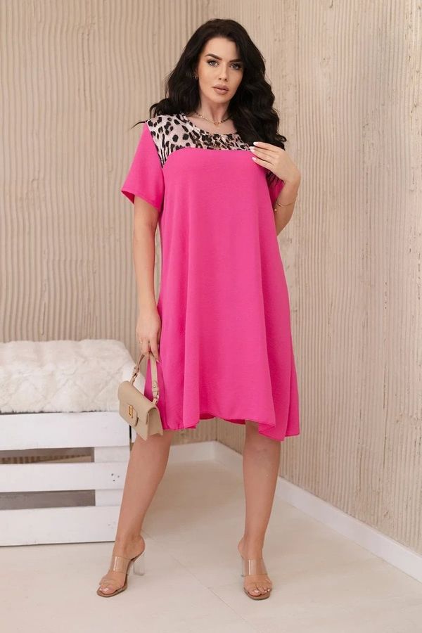 Kesi Dress with animal motif pink