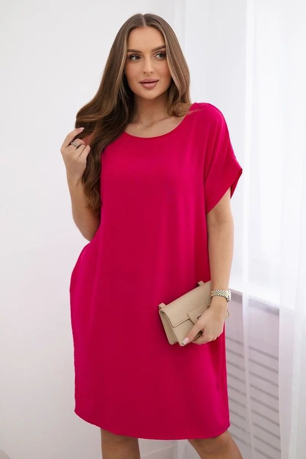 Kesi Dress with fuchsia-colored pockets