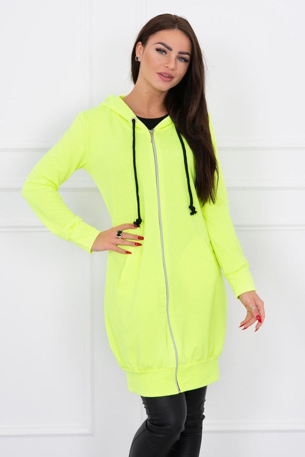 Kesi Dress with hood and hood yellow neon color