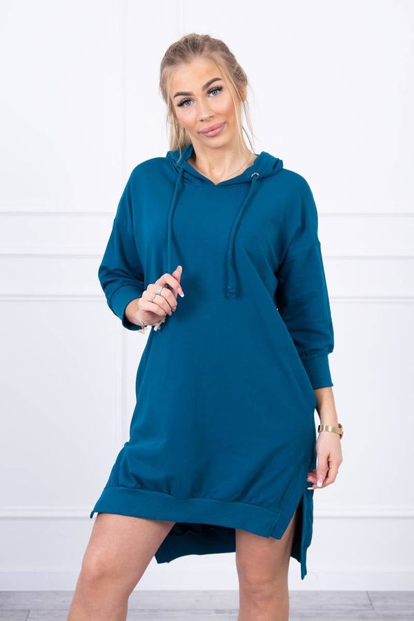 Kesi Dress with hood and longer back marine