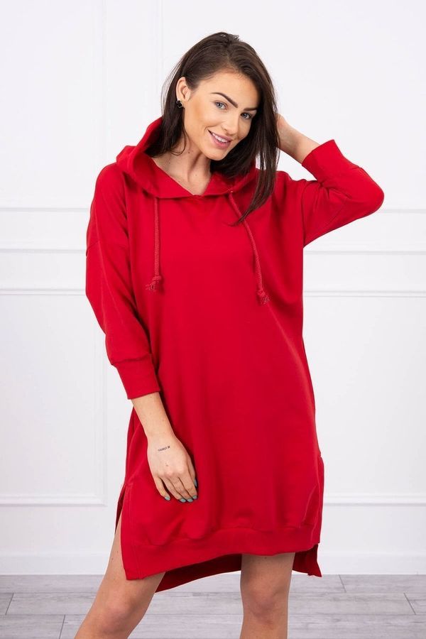 Kesi Dress with hood and longer back red