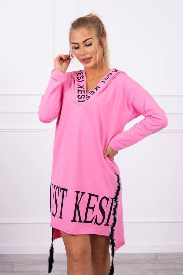 Kesi Dress with hood and print light pink