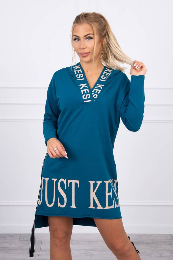 Kesi Dress with hood and print navy