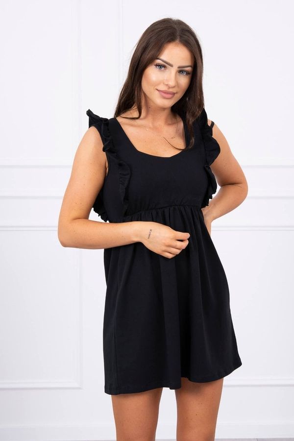 Kesi Dress with ruffles on the sides black