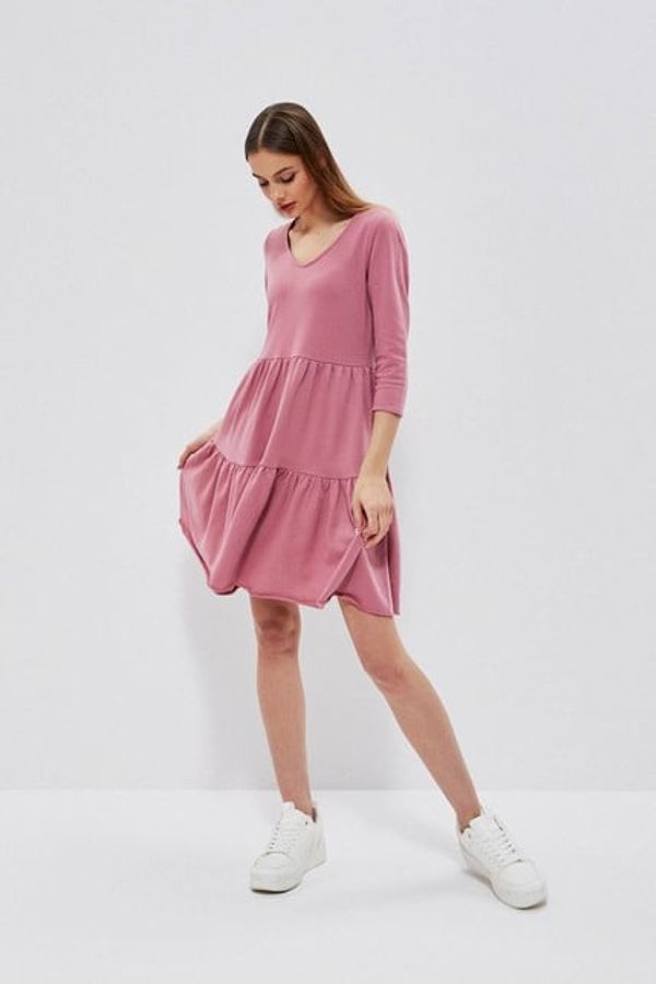 Moodo Dress with ruffles - pink