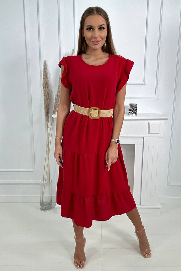 Kesi Dress with ruffles red