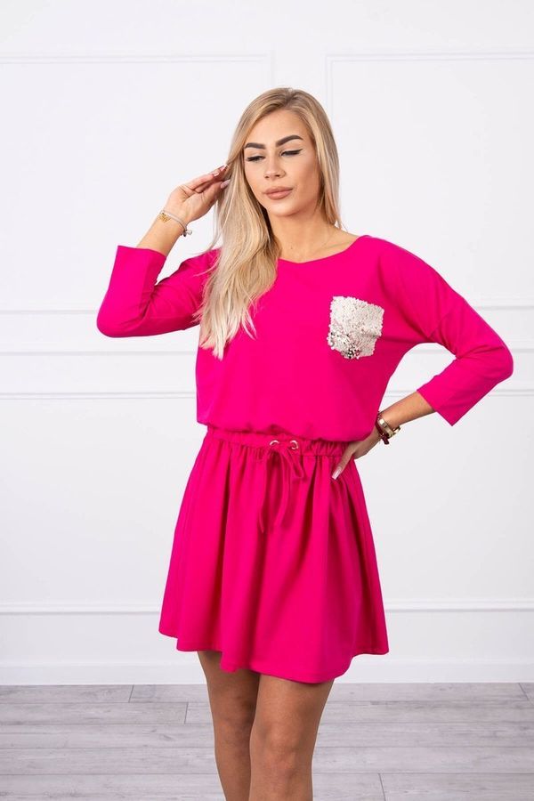 Kesi Dress with sequin pocket fuchsia