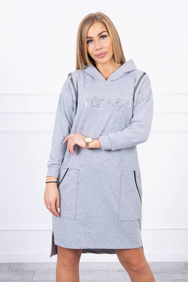 Kesi Dress with the inscription unlimited gray