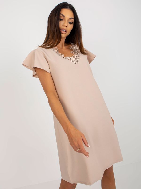 RUE PARIS Dress-WN-SK-VE45.09-beige