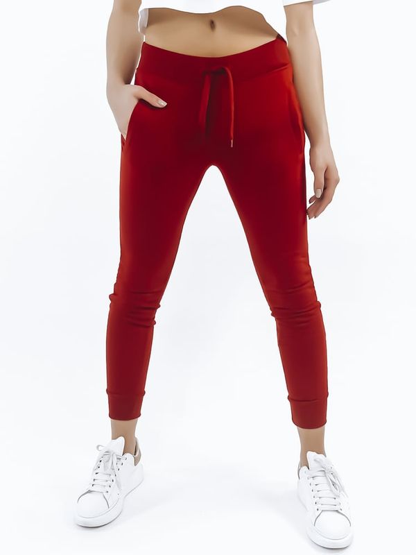 DStreet DStreet Spodnie damskie dresowe FITS czerwone