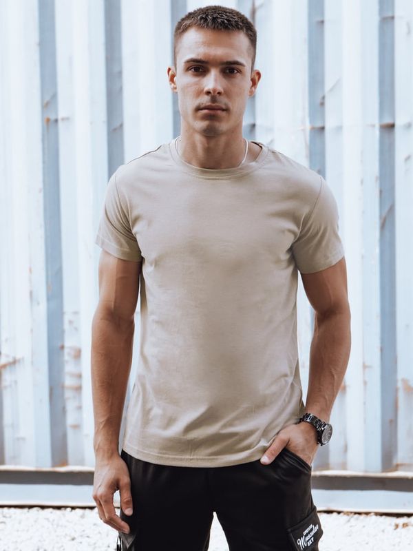 DStreet DStreet T-shirt męski bez nadruku khaki