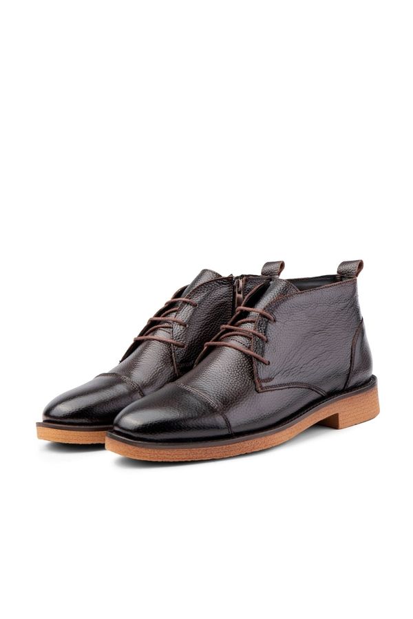Ducavelli Ducavelli Birmingham Genuine Leather Lace-Up Zippered Anti-Slip Sole Daily Boots Navy Blue.