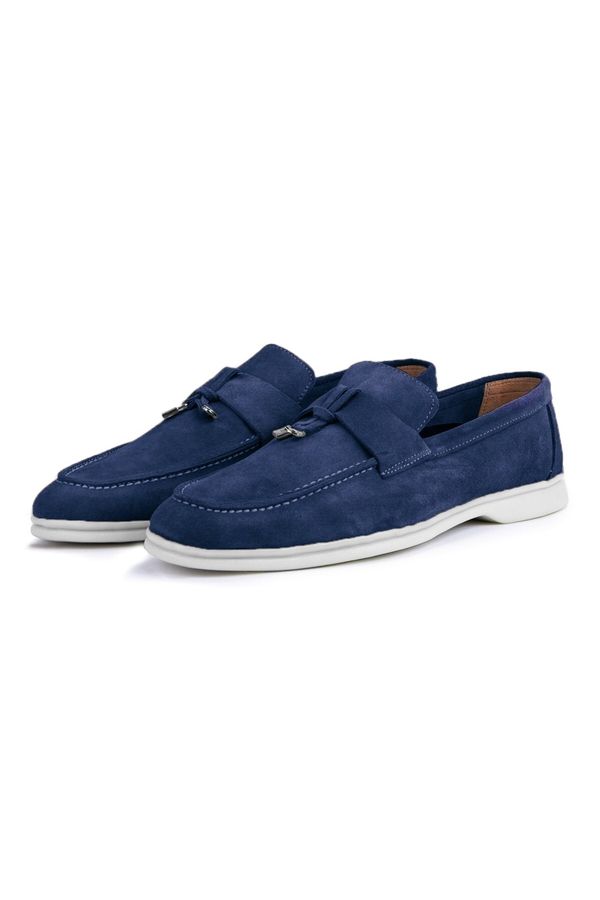 Ducavelli Ducavelli Cerrar Suede Genuine Leather Men's Casual Shoes Loafers Shoes Navy Blue.