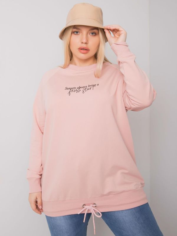 Fashionhunters Dust pink women's sweatshirt larger size