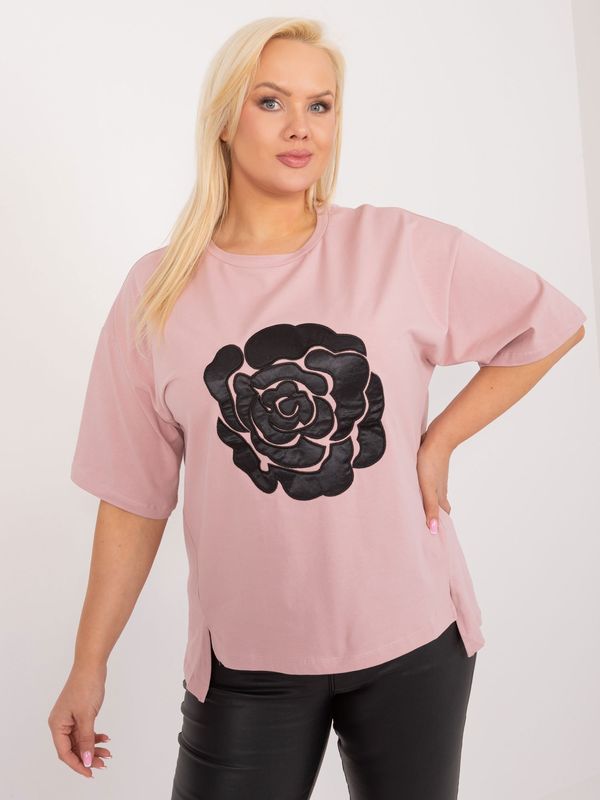 Fashionhunters Dusty Pink Asymmetrical Oversized Blouse