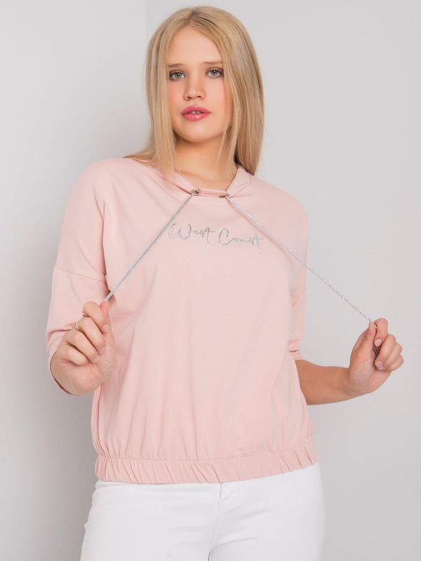 Fashionhunters Dusty pink blouse plus sizes with rhinestones Latore