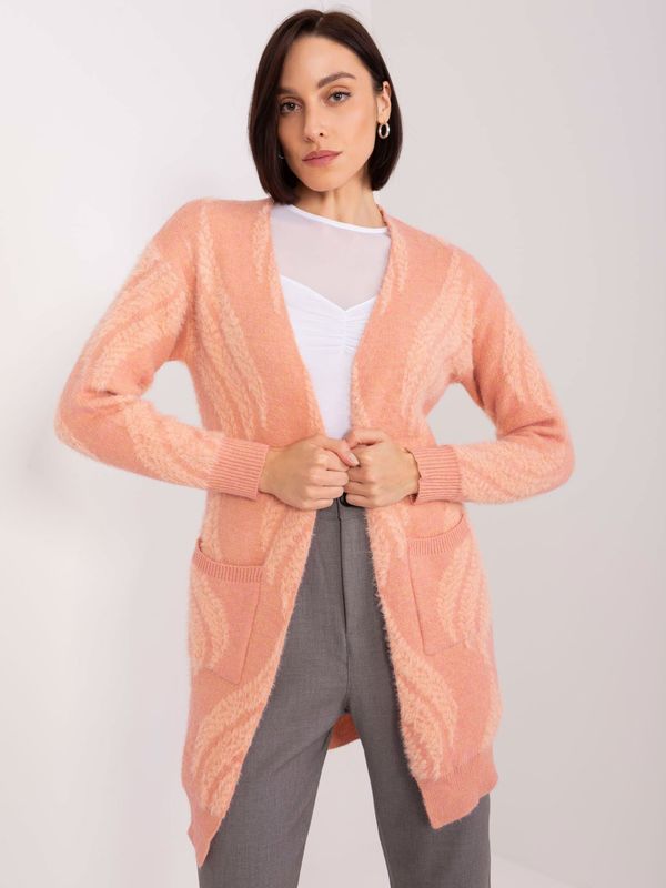 Fashionhunters Dusty pink cardigan with pockets