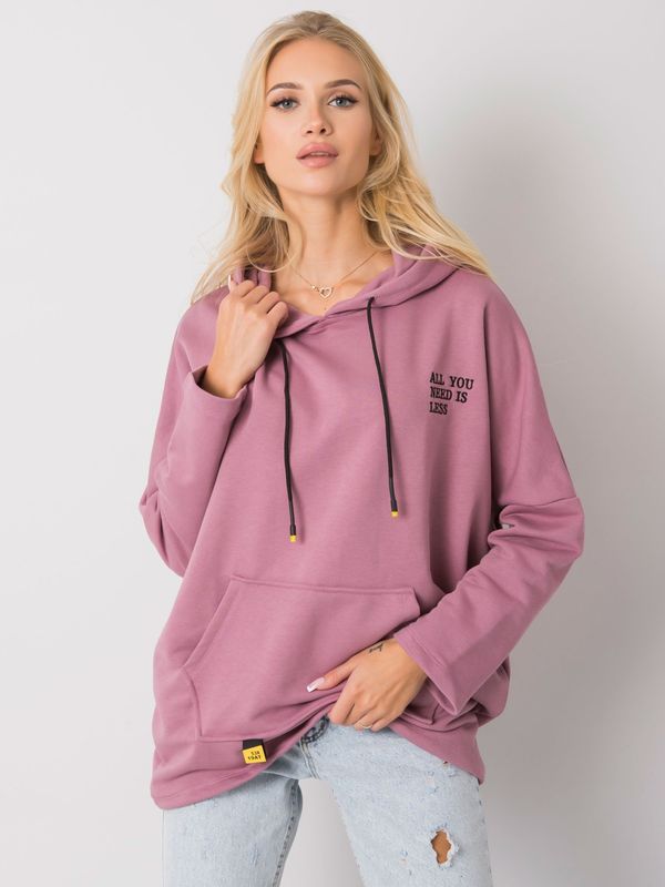 Fashionhunters Dusty pink kangaroo sweatshirt