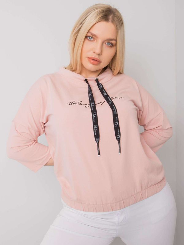 Fashionhunters Dusty pink plus size blouse with Perry lettering