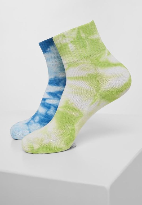 Urban Classics Accessoires Dye Socks Short 2-Pack Green/Blue
