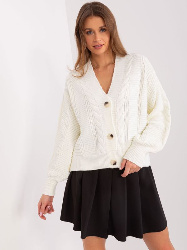 Fashionhunters Ecru oversize cardigan with buttons RUE PARIS