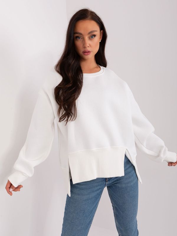 Fashionhunters Ecru Womens Basic Asymmetrical Sweatshirt