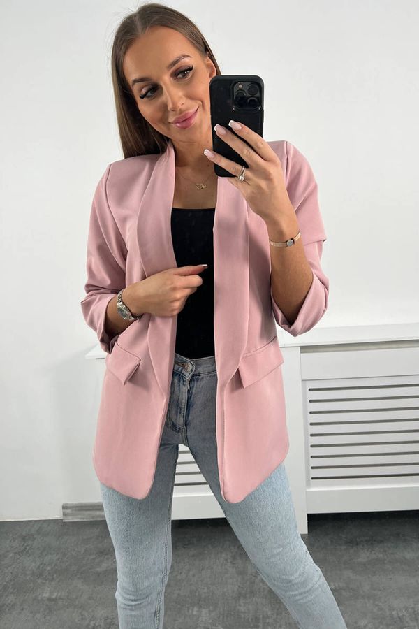 Kesi Elegant jacket with lapels gray powder pink