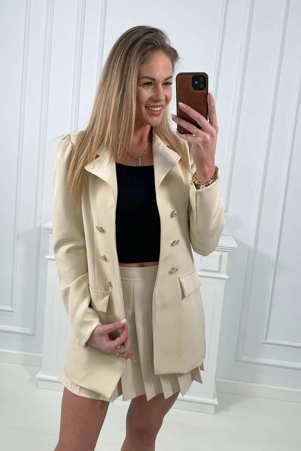 Kesi Elegant set of jackets with a skirt of beige color
