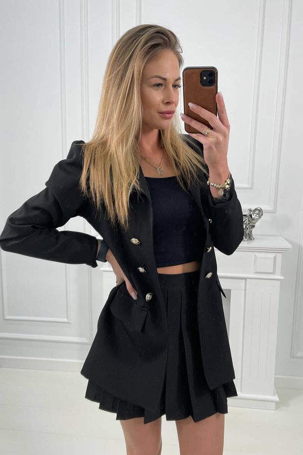 Kesi Elegant set of jackets with a skirt of black color