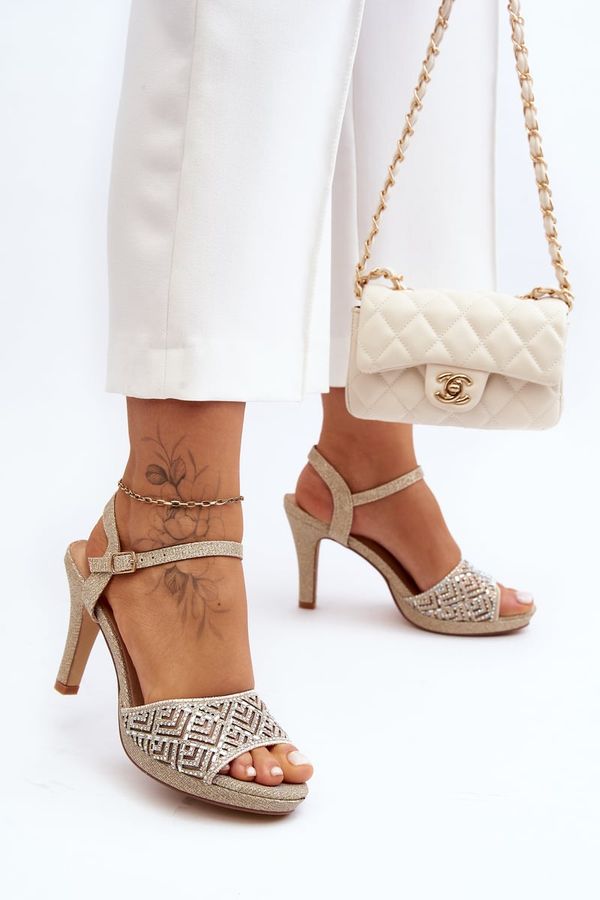 Kesi Embellished D&A Gold high-heeled sandals