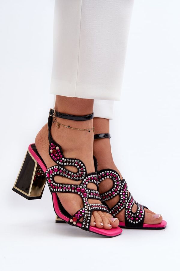 Kesi Embellished women's high-heeled sandals D&A Black