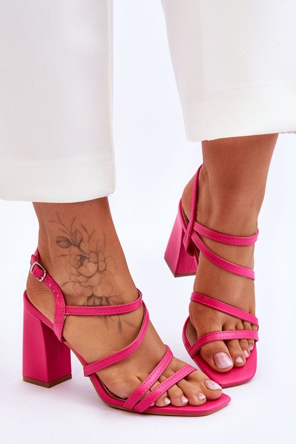 FB2 FB2 Leather Heel Sandals Fuchsia Florentina